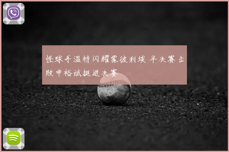 怪球手温特闪耀蒙彼利埃 半决赛击败申裕斌挺进决赛